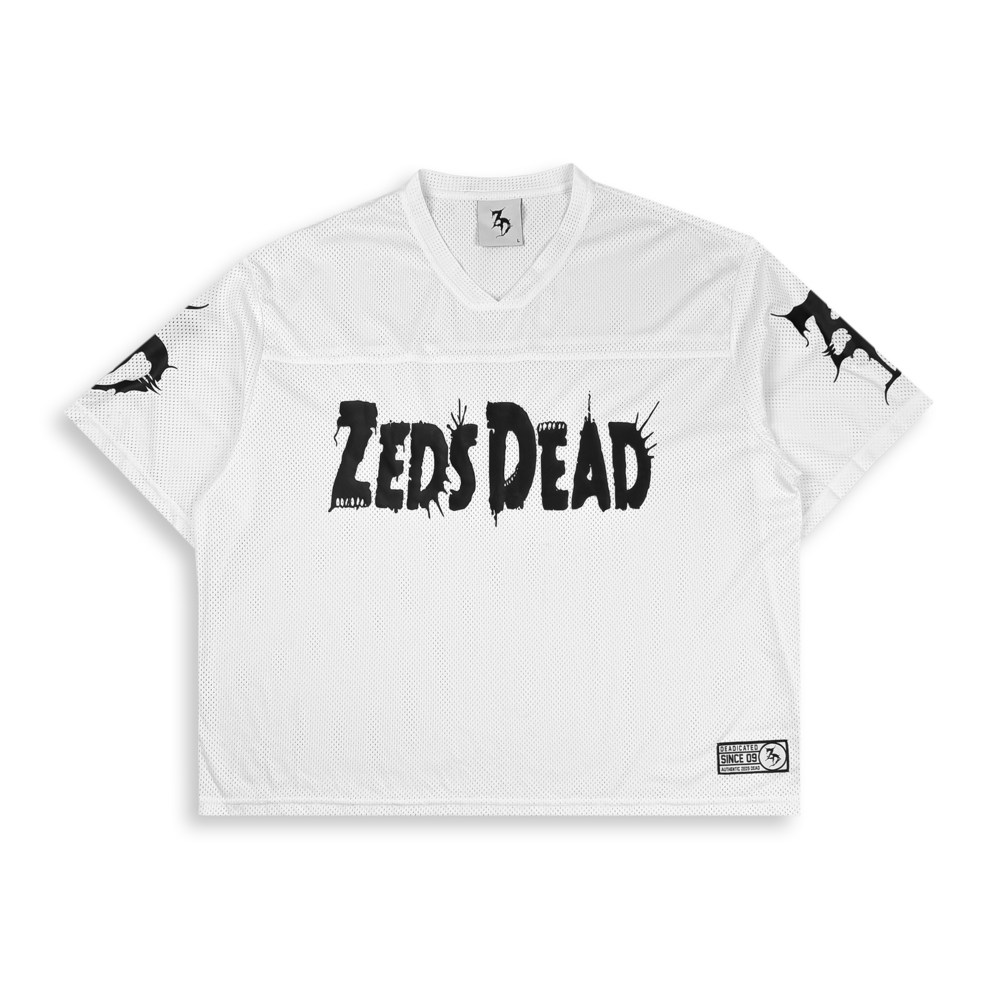シャツ BUDSPOOL CLASSIC LOGO MESH FOOTBALL TEE Zeds Dead - Mesh Football Jersey - White (limited time pre order