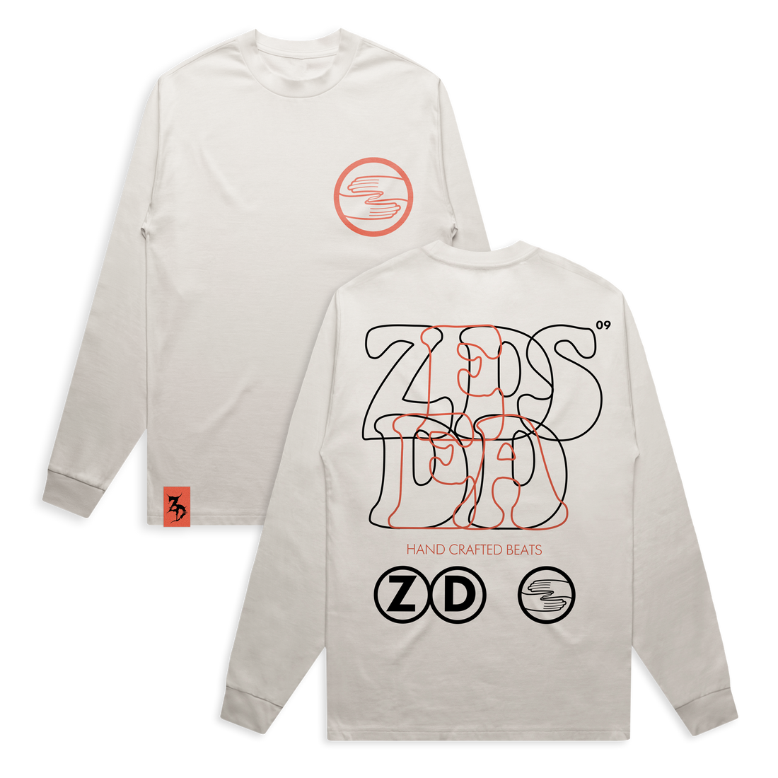 ZEDS DEAD - Hand Crafted Faded Bone Heavyweight Oversized Longsleeve