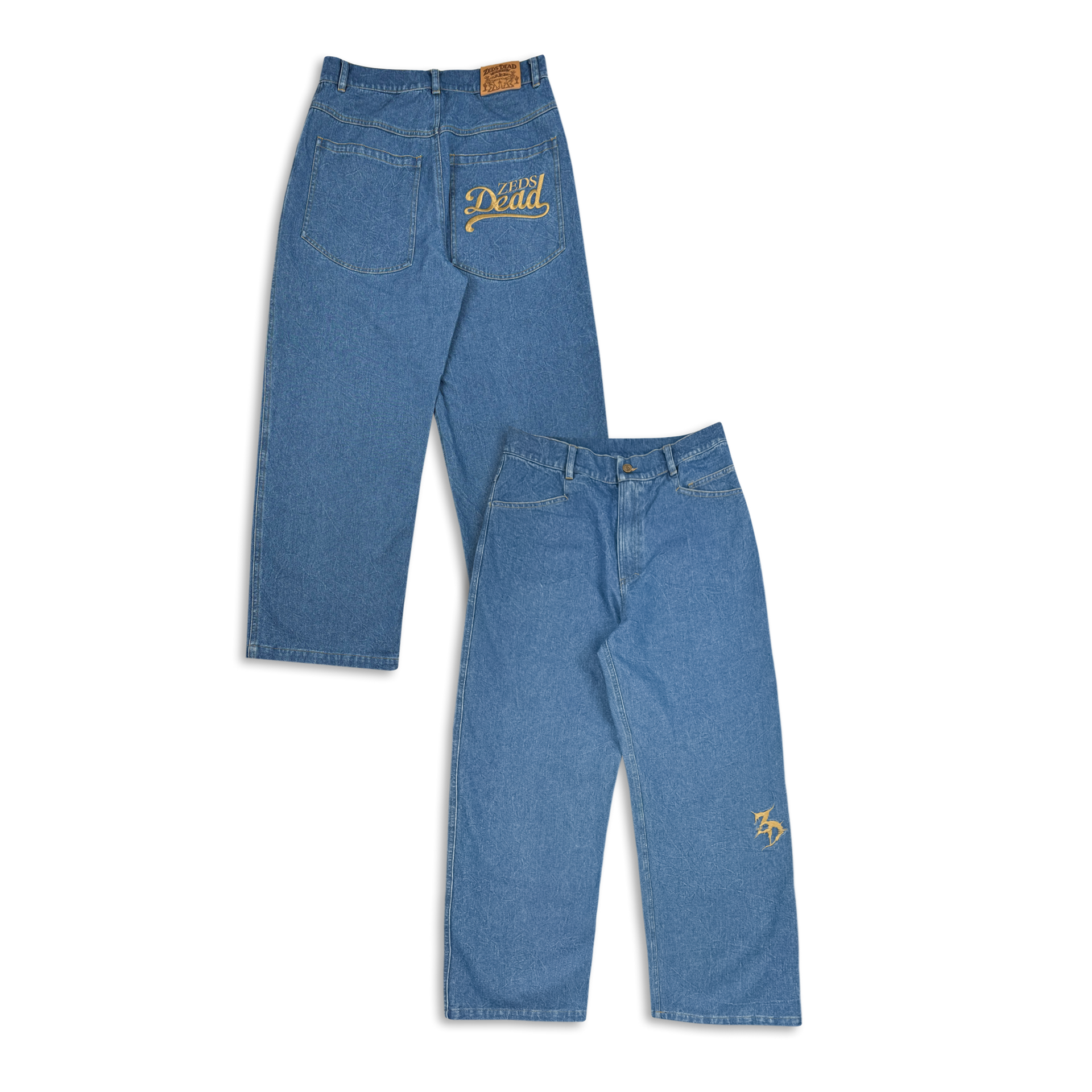 Pre Order) Dead Threadz - Washed Blue Denim Jeans – Zeds Dead