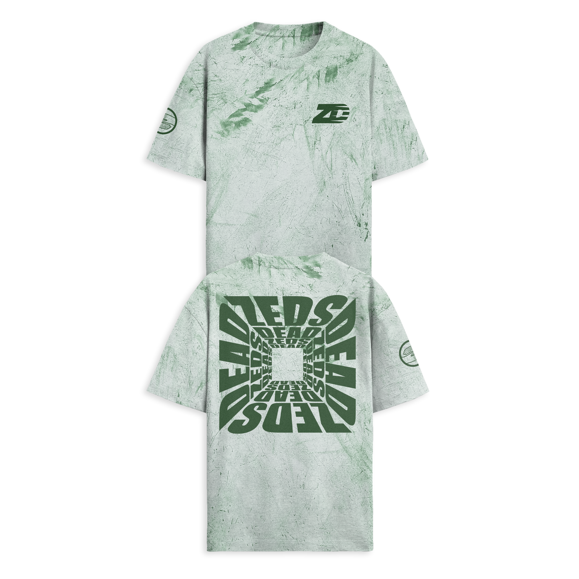 【KOOLOSET】Pigment Project Dyeing layerd Tee Ice Dyeing A Hemostat Mandala Hoodie (an Otten Alien design