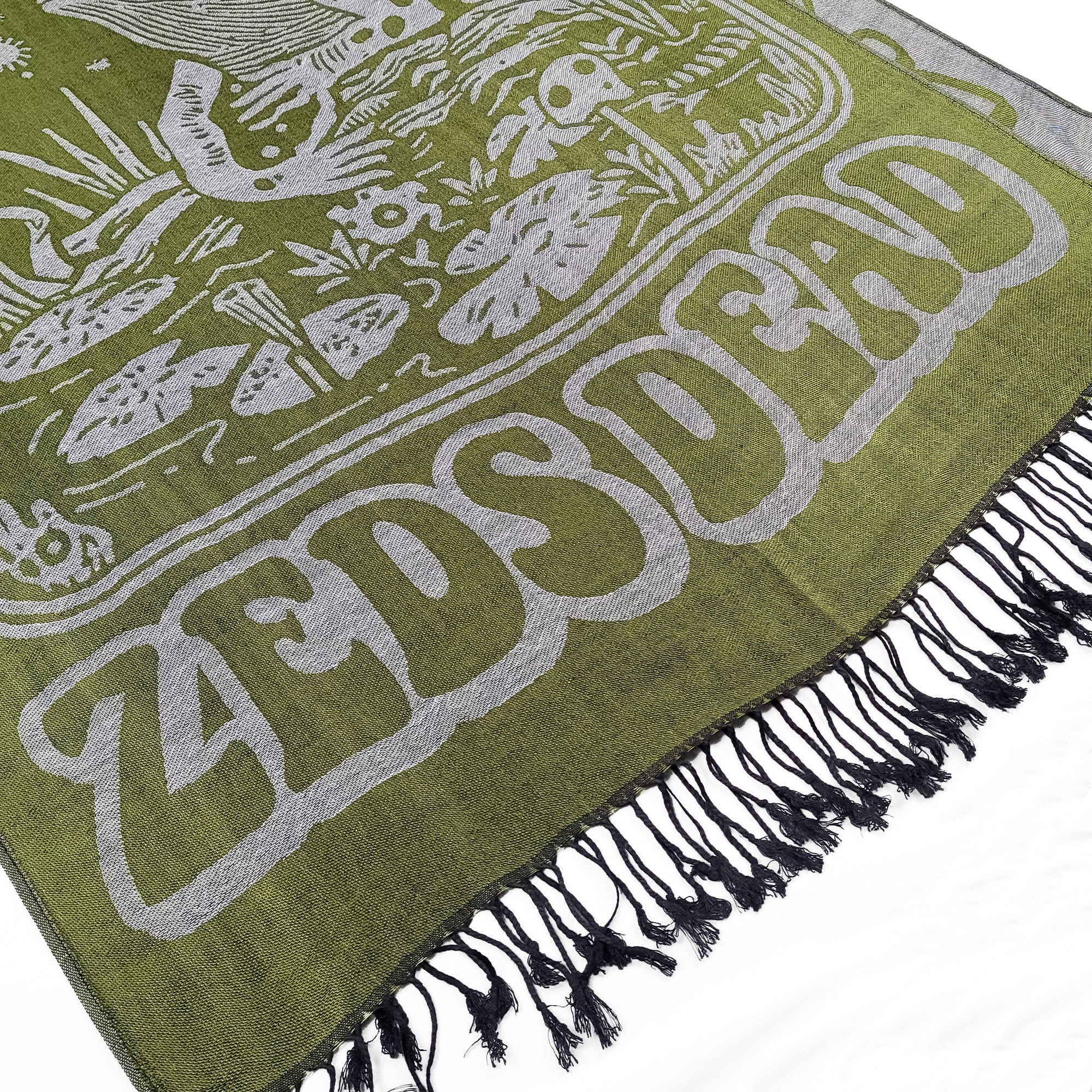 Zeds Dead - Frog Noizes Knit Pashmina - Grey/Green – Zeds Dead