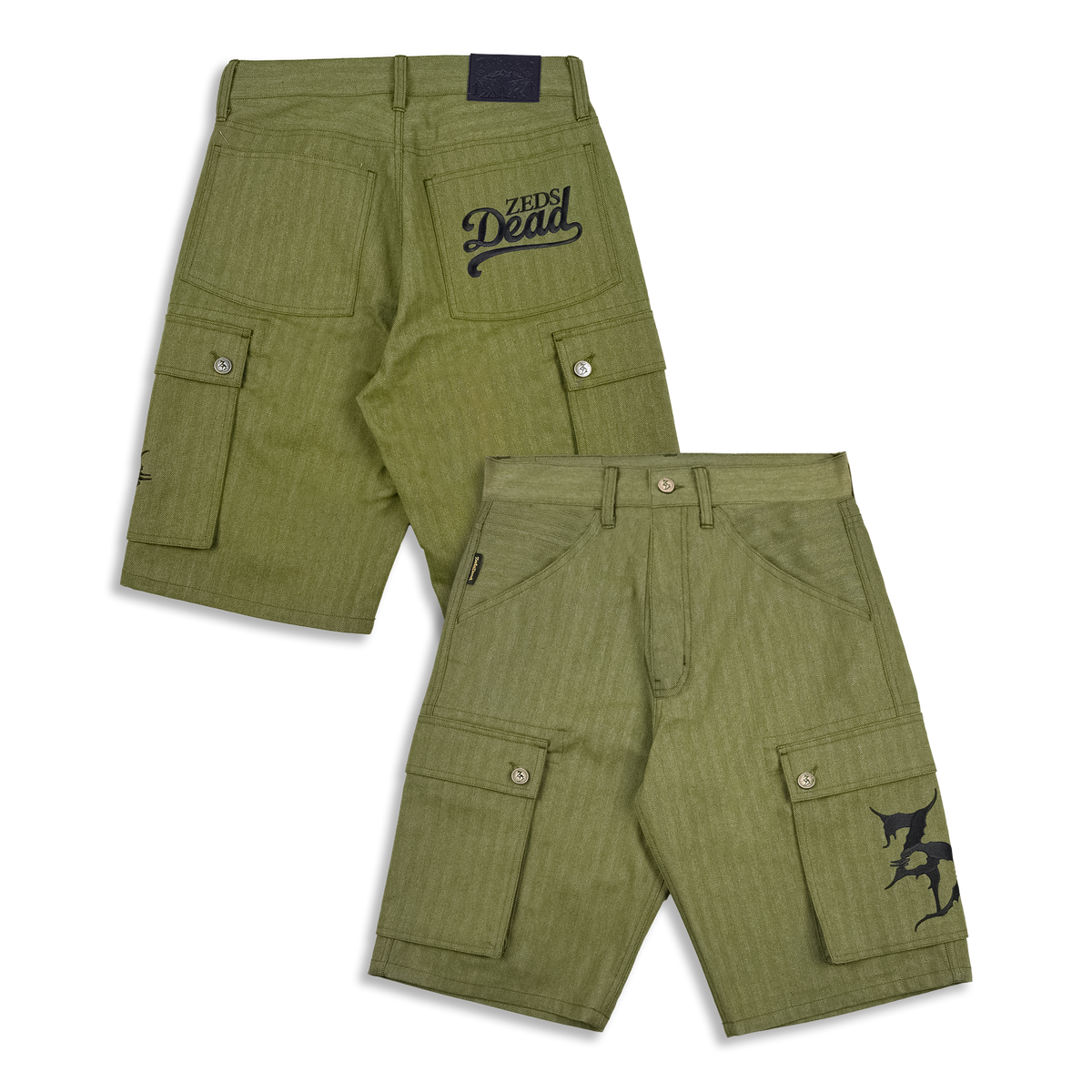 Dead Threadz - Cargo Shorts - Army Green – Zeds Dead Official Shop Dead Threadz - Cargo Shorts - Army Green – Zeds Dead Official Shop